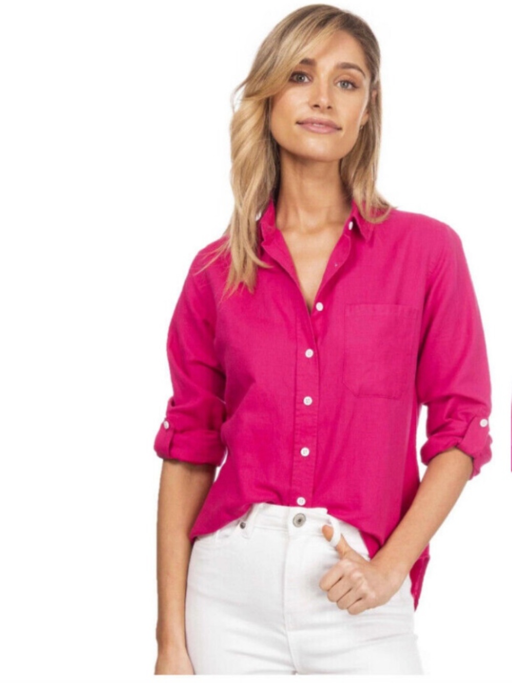 STELLA CARAKASI Top Tunic Shirt Blouse XS Dusty Pink Hemp Linen Lagnlook